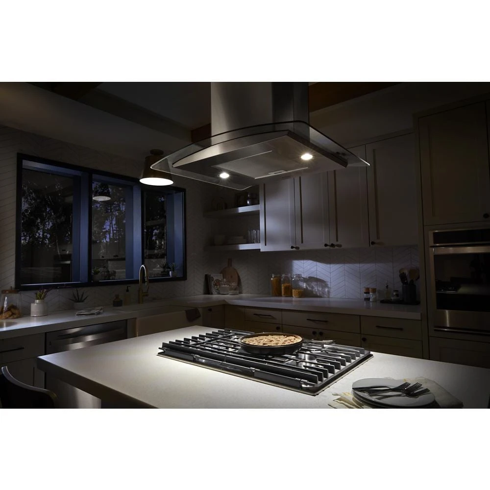 30" Curved Glass Island Mount Range Hood view 9