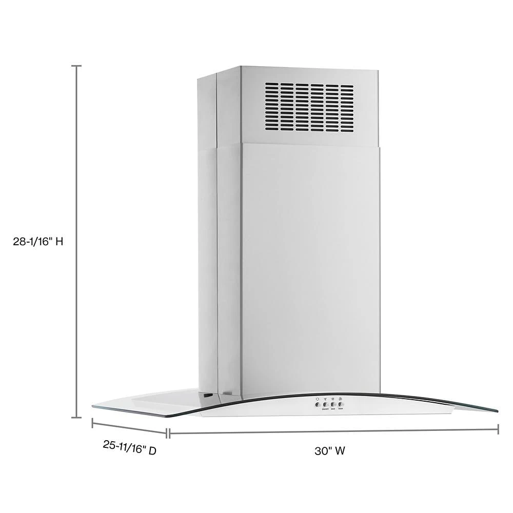 30" Curved Glass Island Mount Range Hood view 14