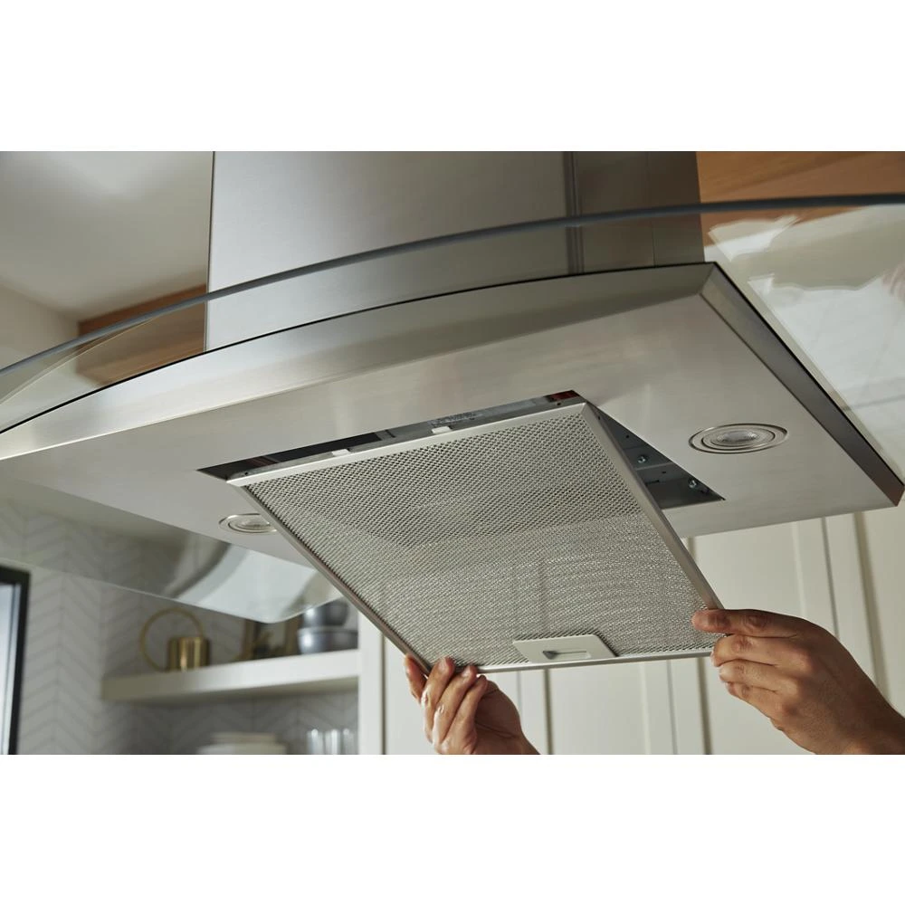 30" Curved Glass Island Mount Range Hood view 15