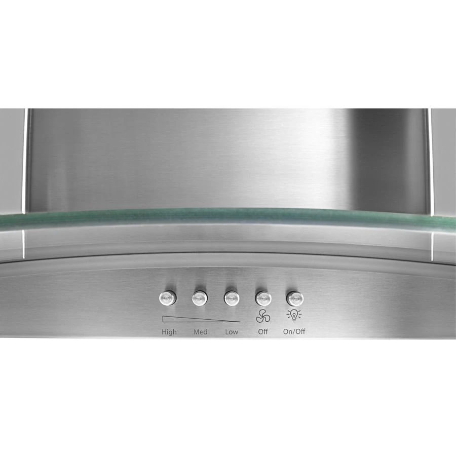30" Concave Glass Wall Mount Range Hood WVW51UC0FS, product image 2 of 7
