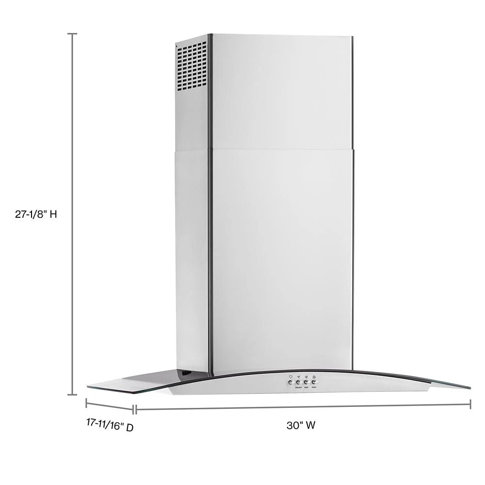 30" Curved Glass Wall Mount Range Hood view 19