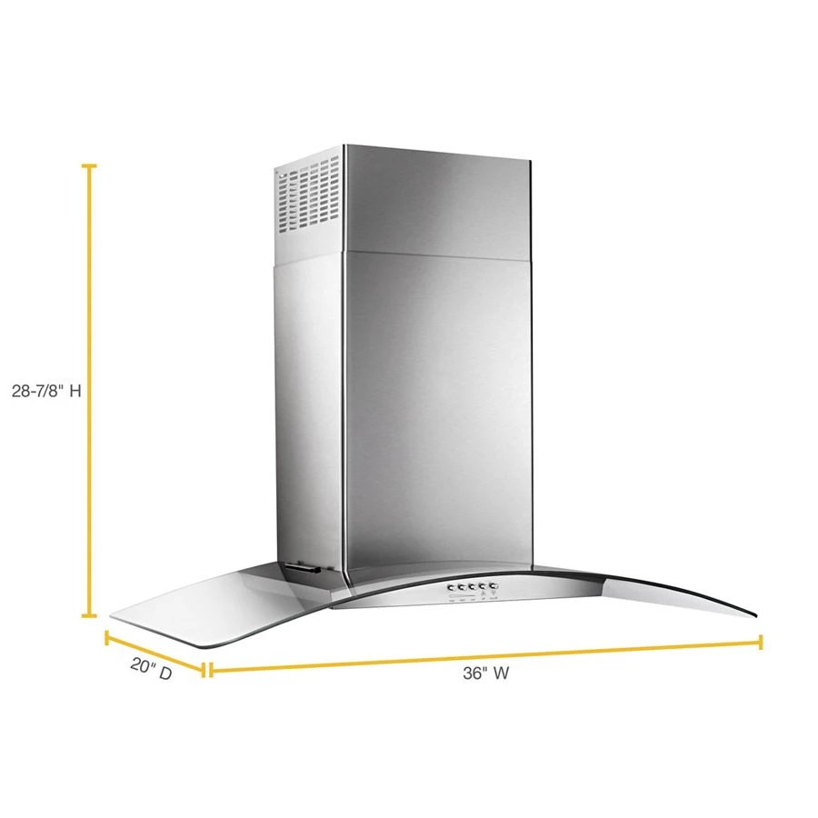 36" Concave Glass Wall Mount Range Hood WVW51UC6FS