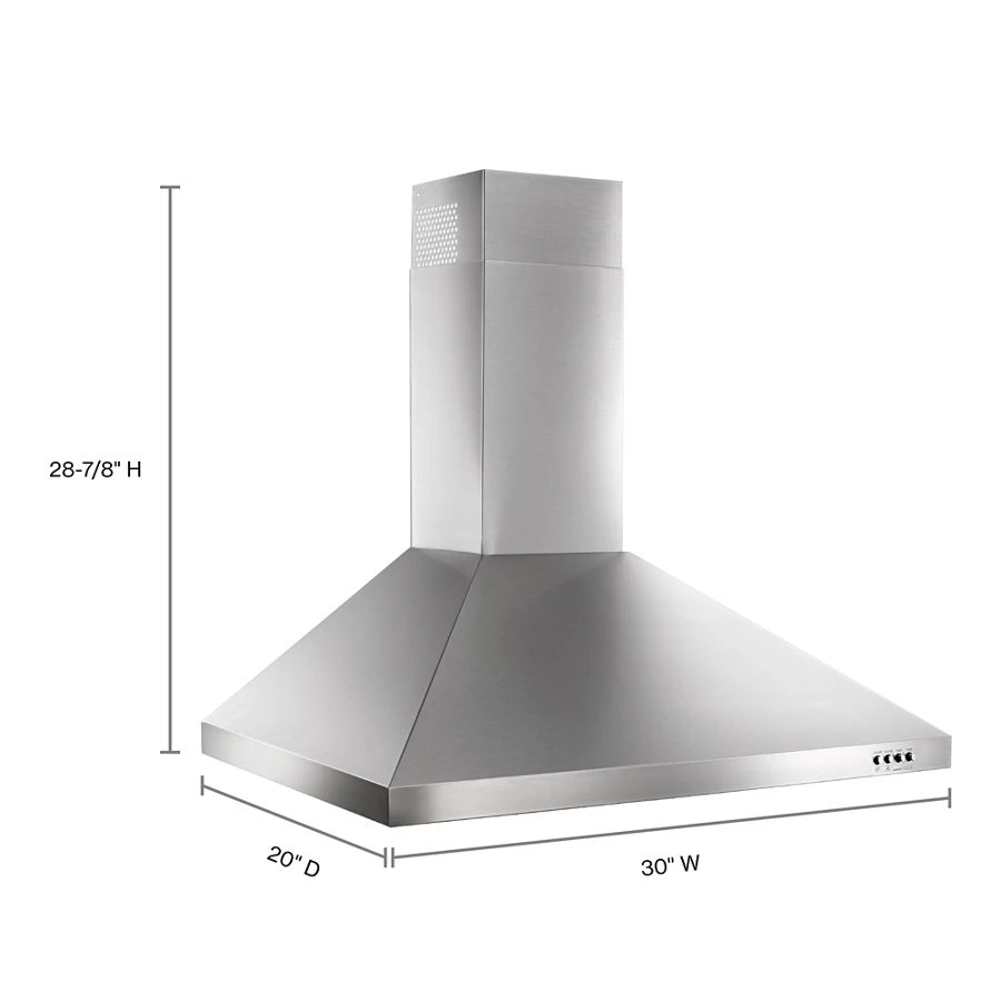 30" Contemporary Wall Mount Range Hood WVW53UC0FS, product image 6 of 6