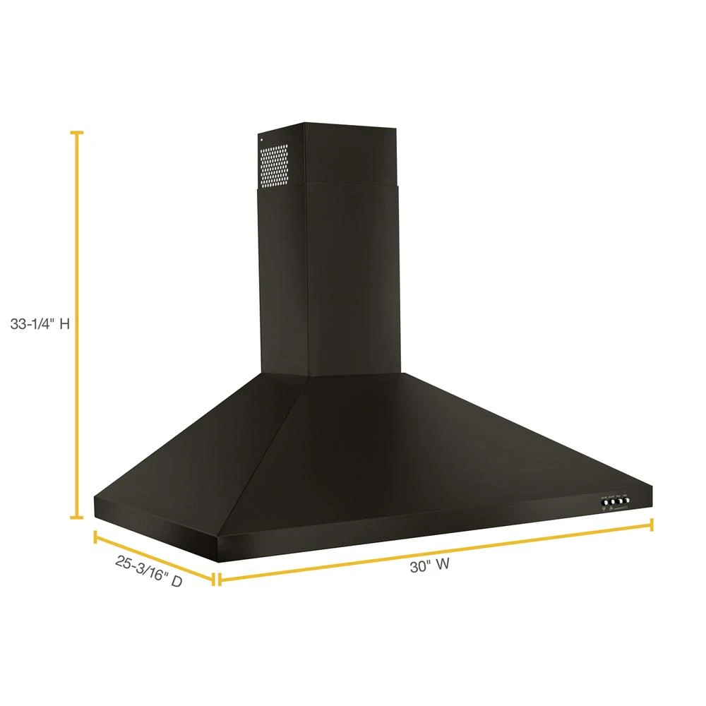 30" Contemporary Black Stainless Wall Mount Range Hood view 5
