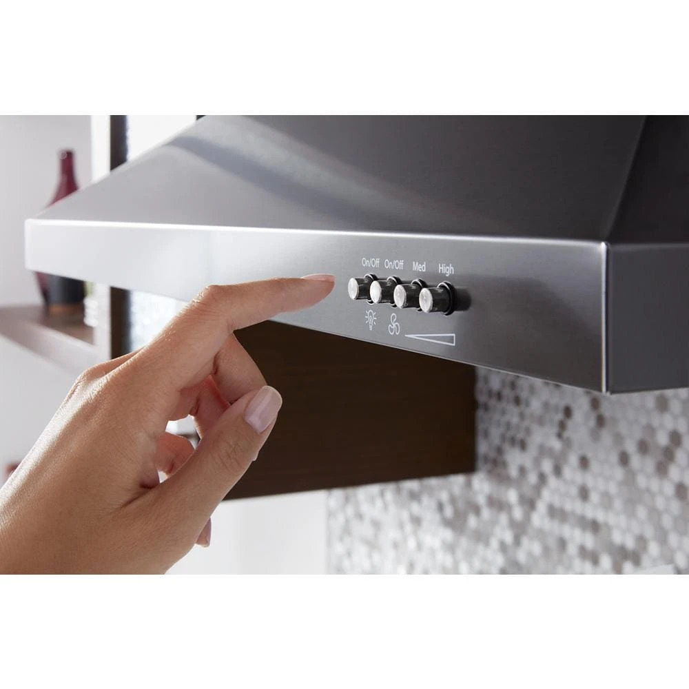 30" Contemporary Black Stainless Wall Mount Range Hood view 6