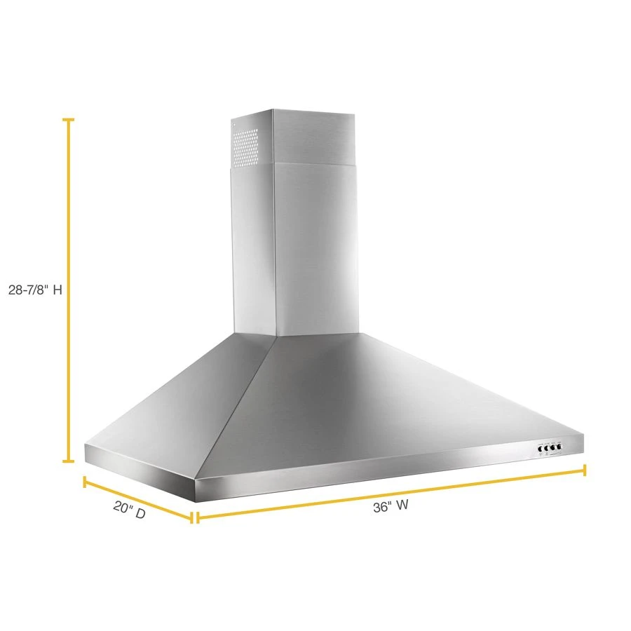 36" Contemporary Wall Mount Range Hood WVW53UC6FS, product image 5 of 7