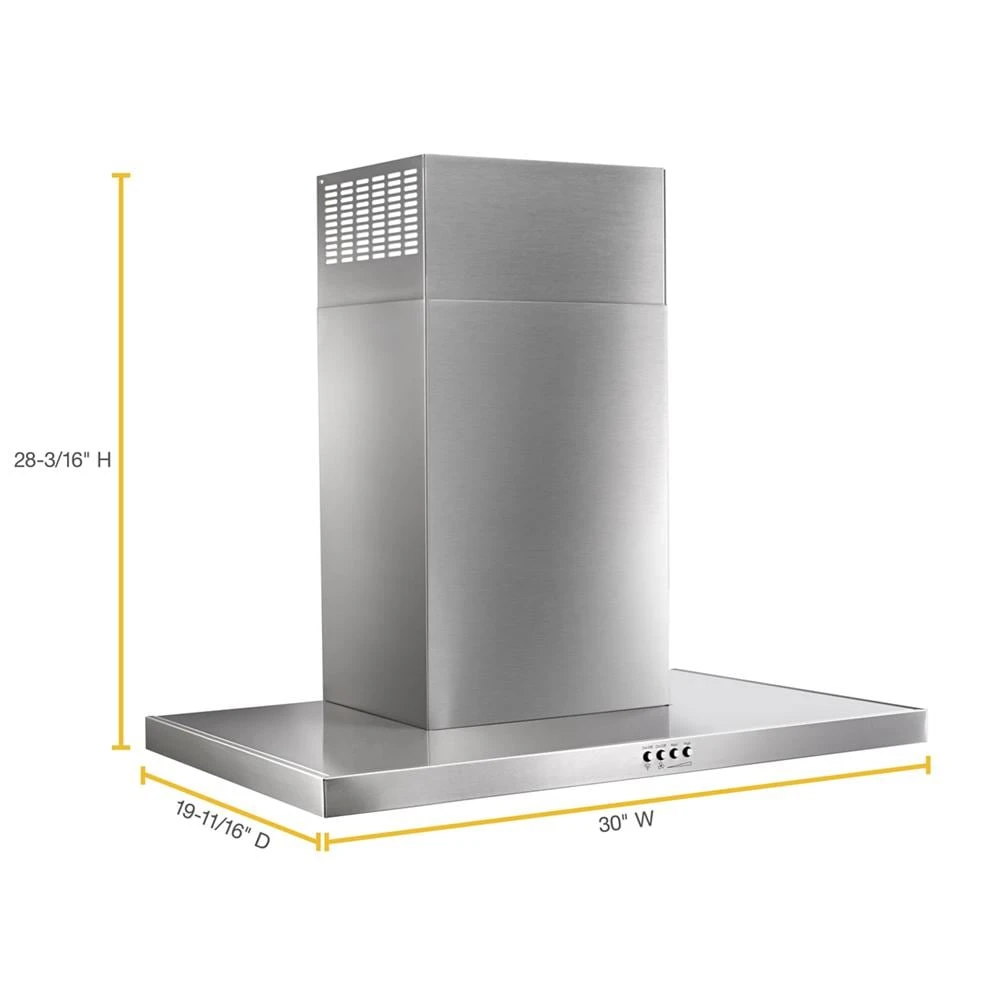 30" Stainless Steel Wall Mount Flat Range Hood view 3