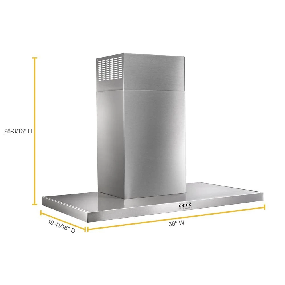 36" Stainless Steel Wall Mount Flat Range Hood view 3