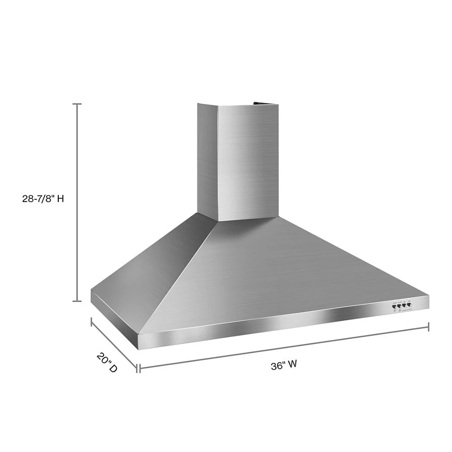 Gold 36-inch Vented 300-CFM Wall-Mount Canopy Hood WVW7336JS, product image 5 of 5