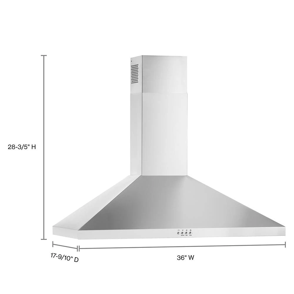 ENERGY STARĀ® Certified 36" Chimney Wall Mount Range Hood WVW73UC6LS