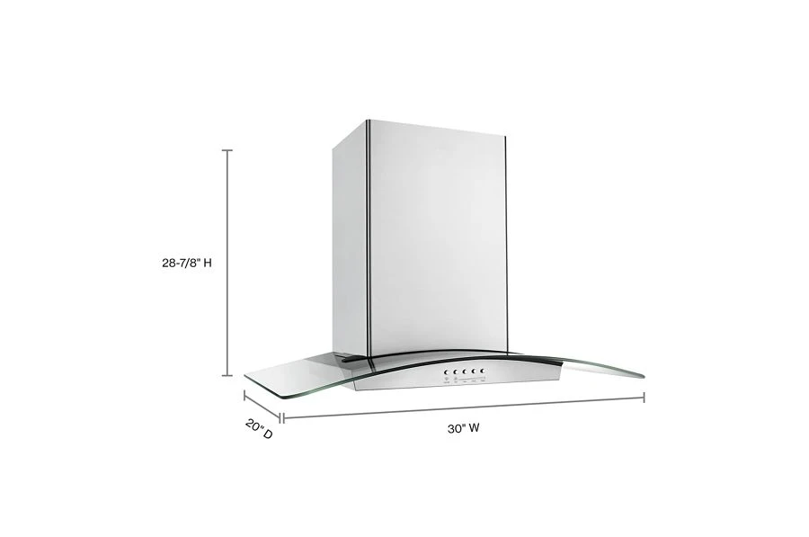 30" Modern Glass Wall Mount Range Hood WVW75UC0DS