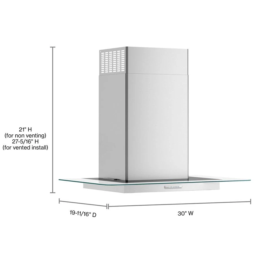30" 400 CFM Range Hood with LED Task Lighting WVW91330KS