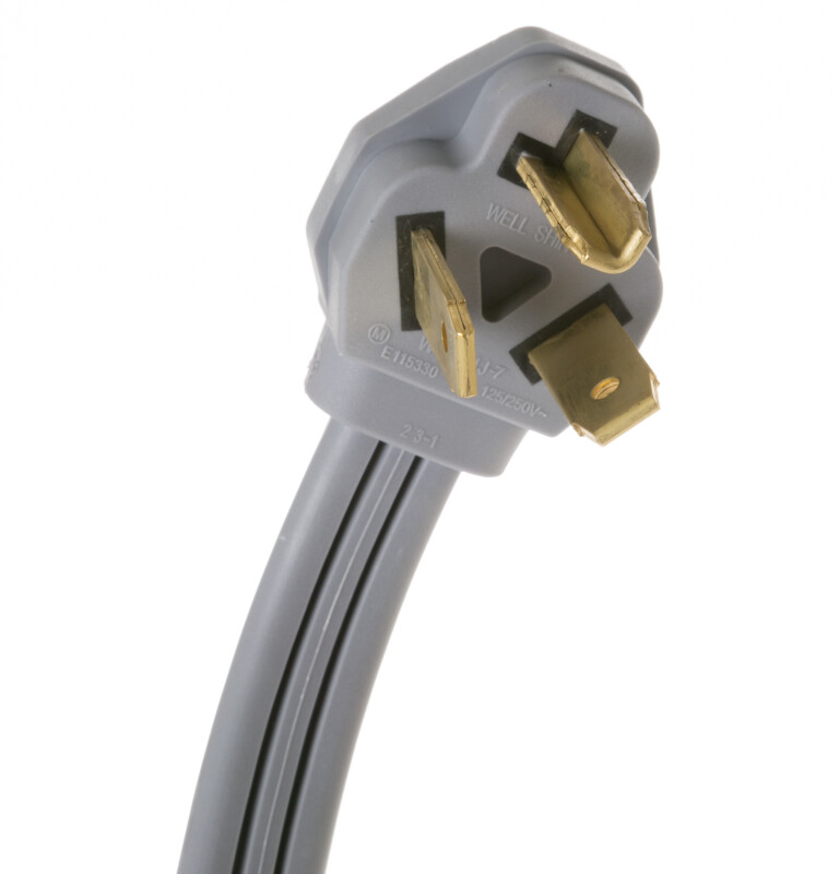4' 30amp 3 wire dryer cord WX09X10002, product image 2 of 5