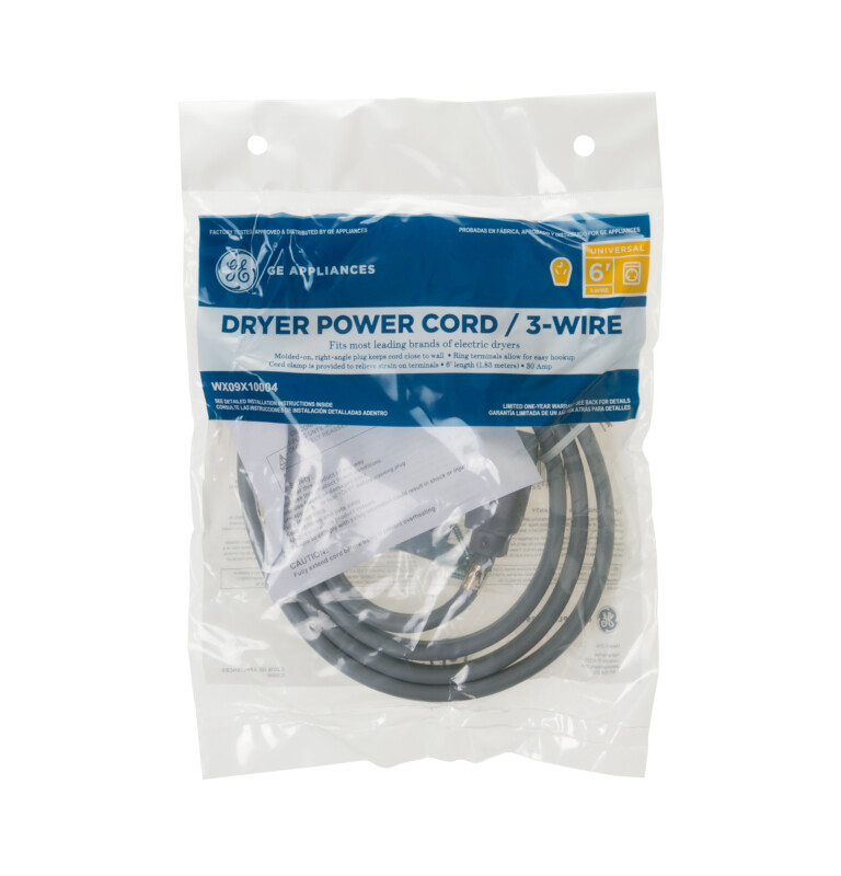 6' 30amp 3 Wire Dryer Cord WX09X10004