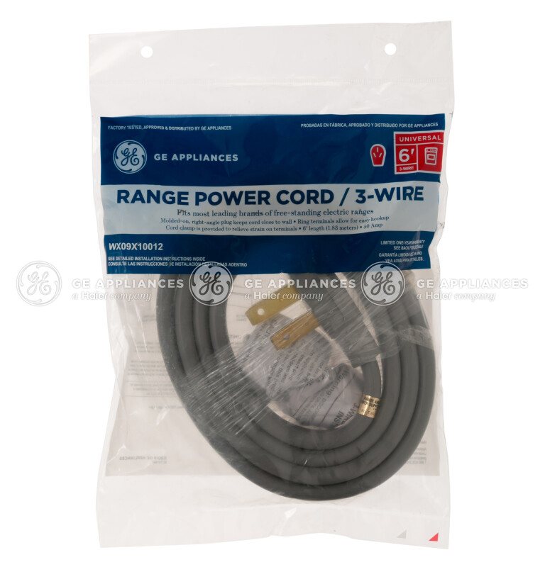 Range Cord - 6' 50 amp 3 wire WX09X10012, product image 2 of 2