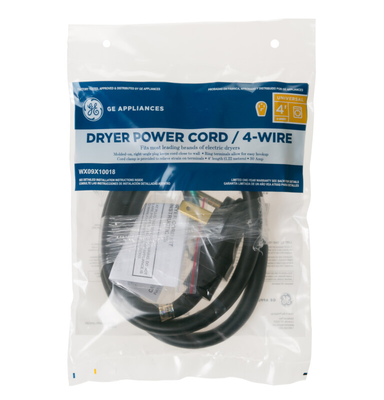 4' 30amp 4 wire dryer cord WX09X10018, product image 2 of 2