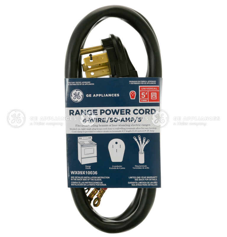 Range Cord 5' 50 Amp 4 Wire WX09X10036, product image 2 of 2