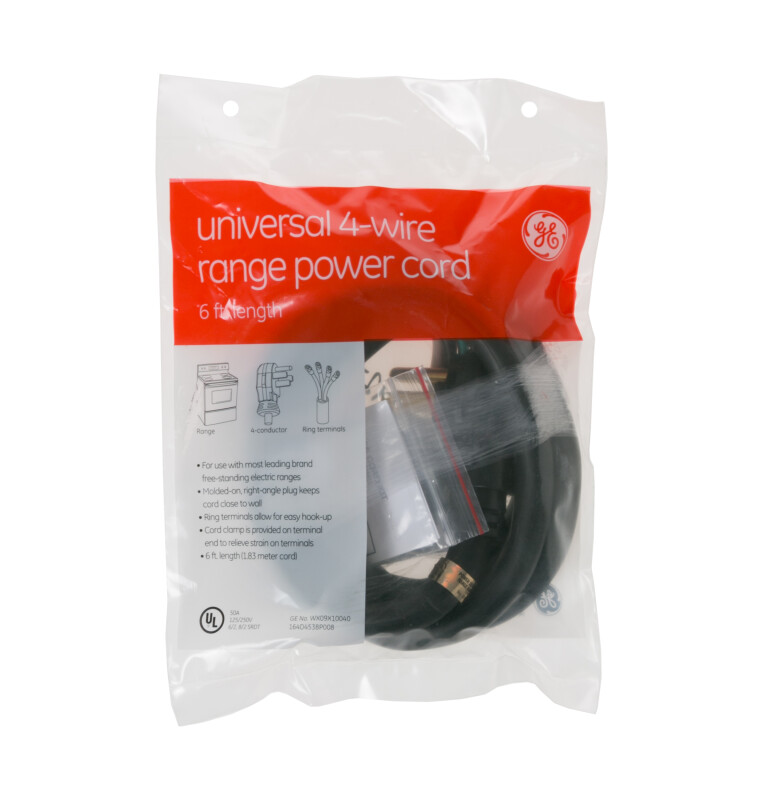 Range Cord 6' 50 Amp 4 Wire WX09X10040, product image 2 of 2