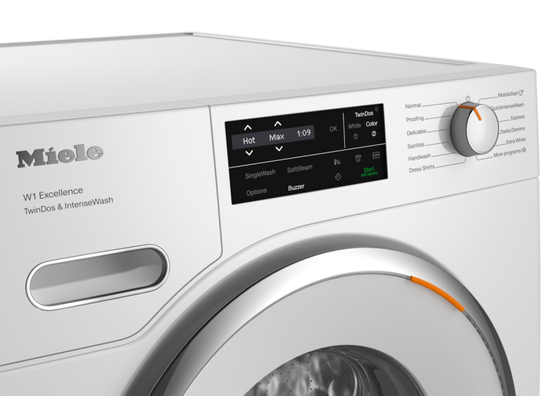 W1 front‑loading washing machine: With TwinDos, IntenseWash, and Miele@home for ultimate cleanliness and comfort. WXI860WCSTDOSINTENSEWASH