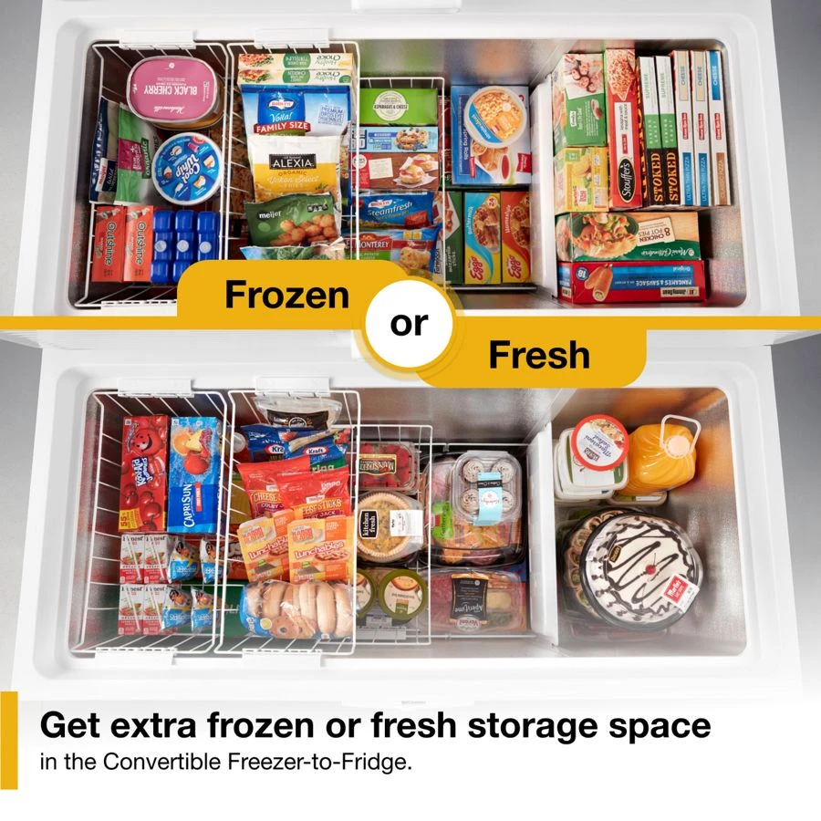 16 Cu. Ft. Convertible Chest Freezer with 3 Storage Levels view 5