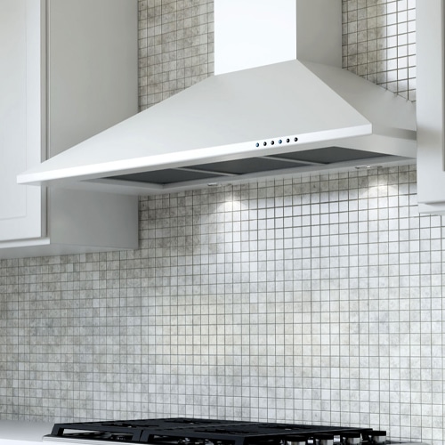 30" CCC 600/395 CFM Italian Made Wall Mount Chimney Range Hood WHITE view 2