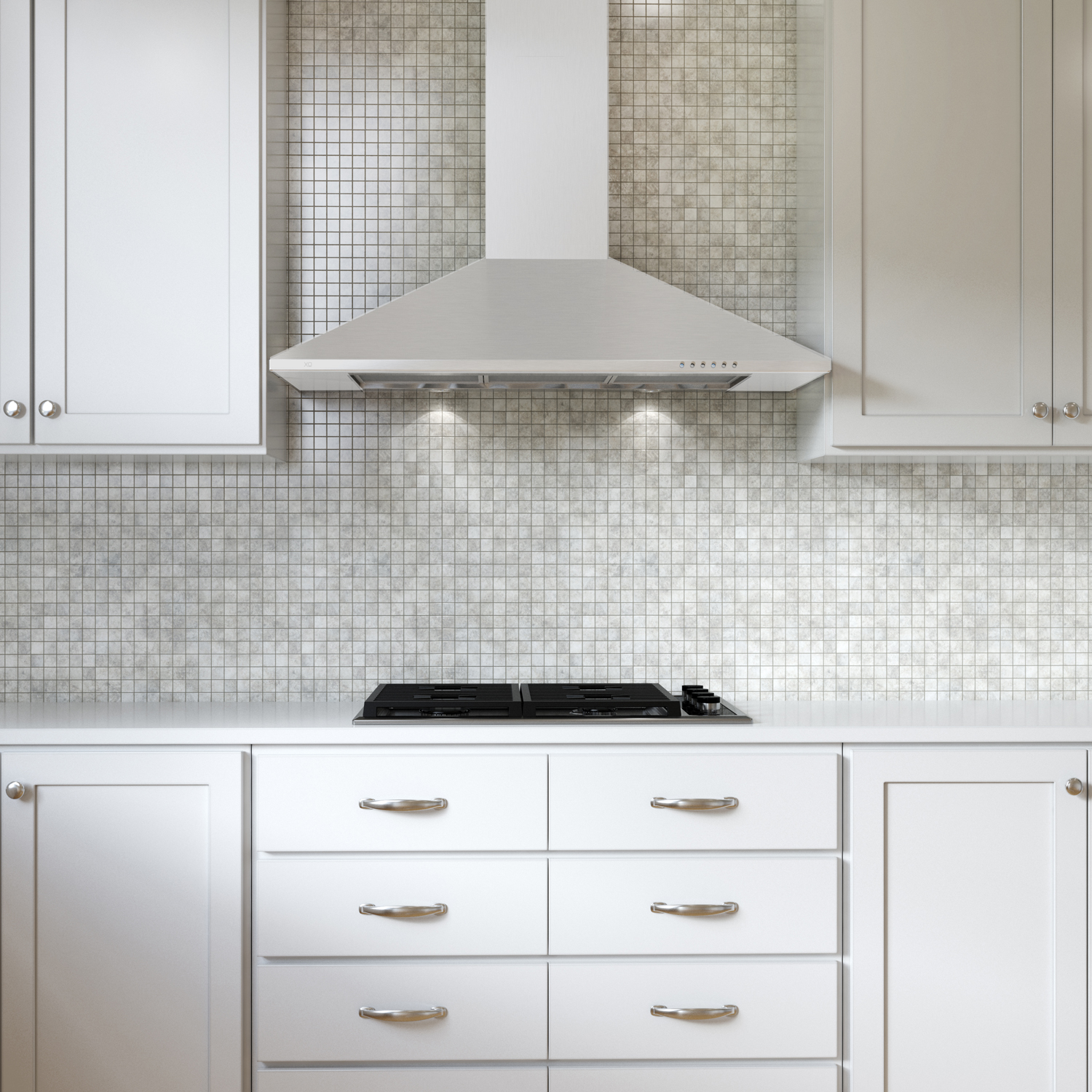 30" CCC 600/395 CFM Italian Made Wall Mount Chimney Range Hood WHITE view 6