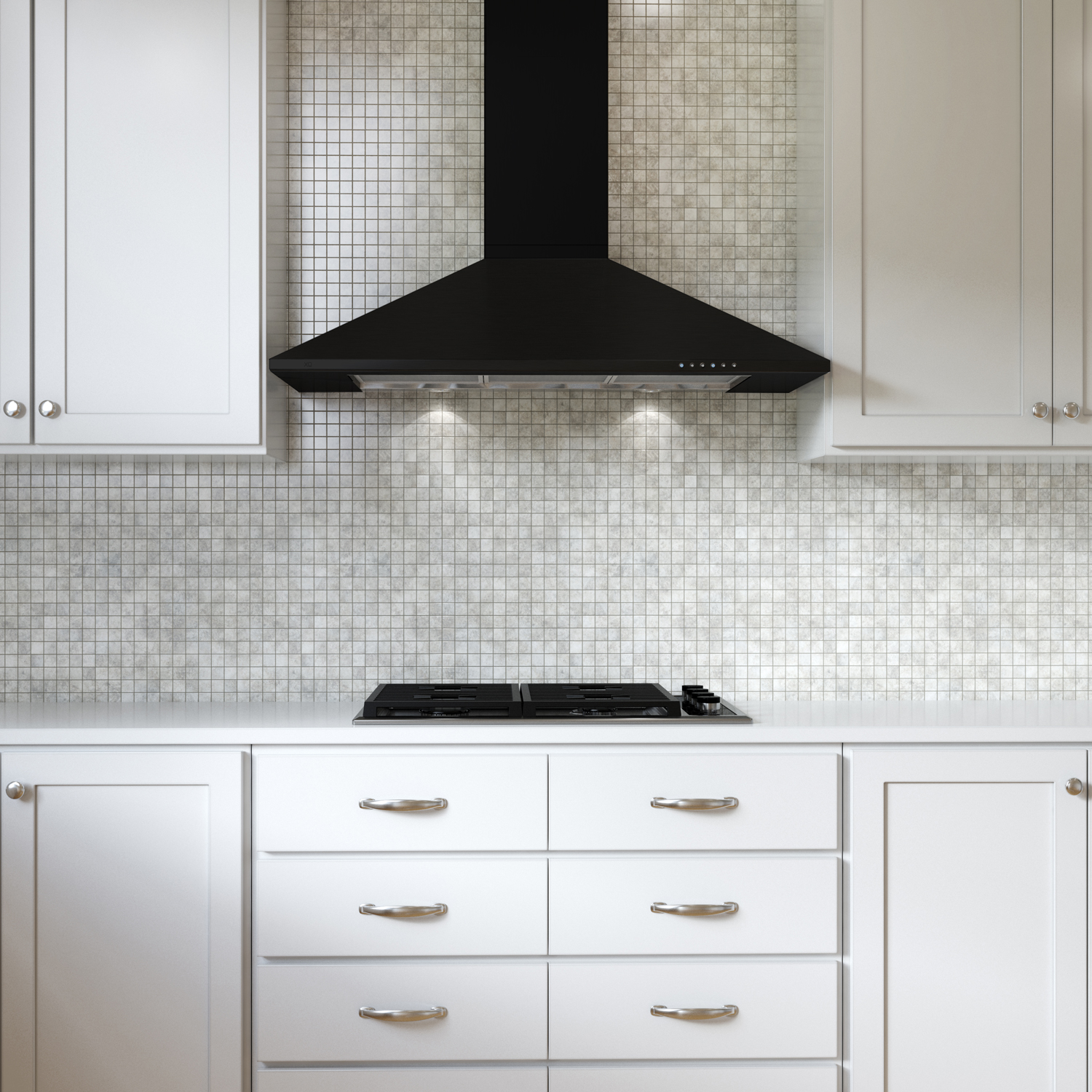 36" CCC 600/395 CFM Italian Made Wall Mount Chimney Range Hood BLACK view 6