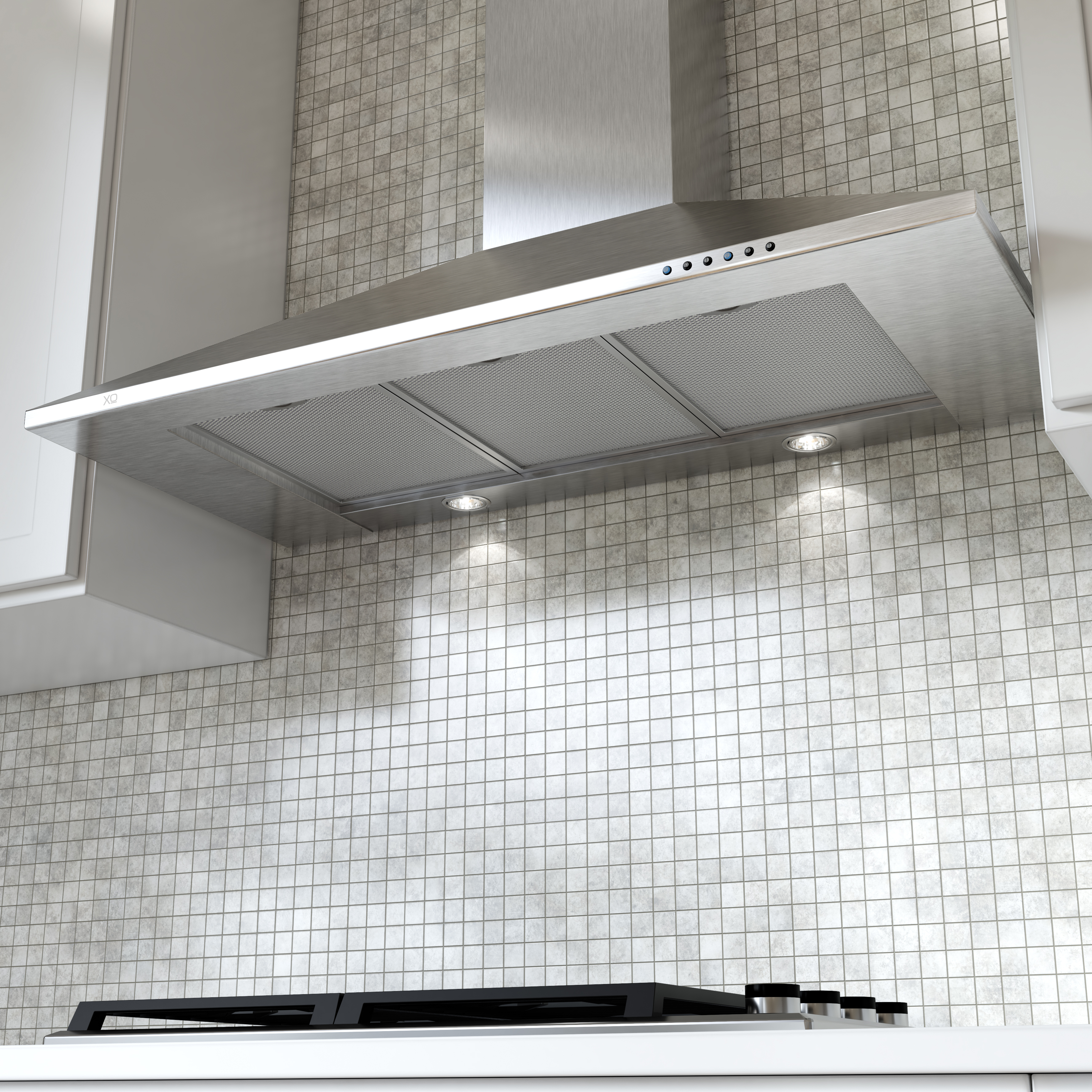 42" CCC 600/395 CFM Italian Made Wall Mount Chimney Range Hood Stainless view 4