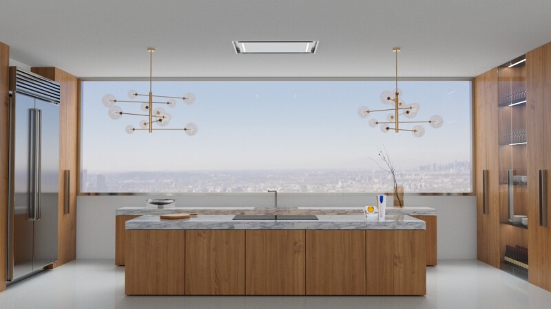 36 in. Ceiling Mount Island Range Hood with Peripheral Aspiration and LED Lights in Stainless Steel XOCEILING36S
