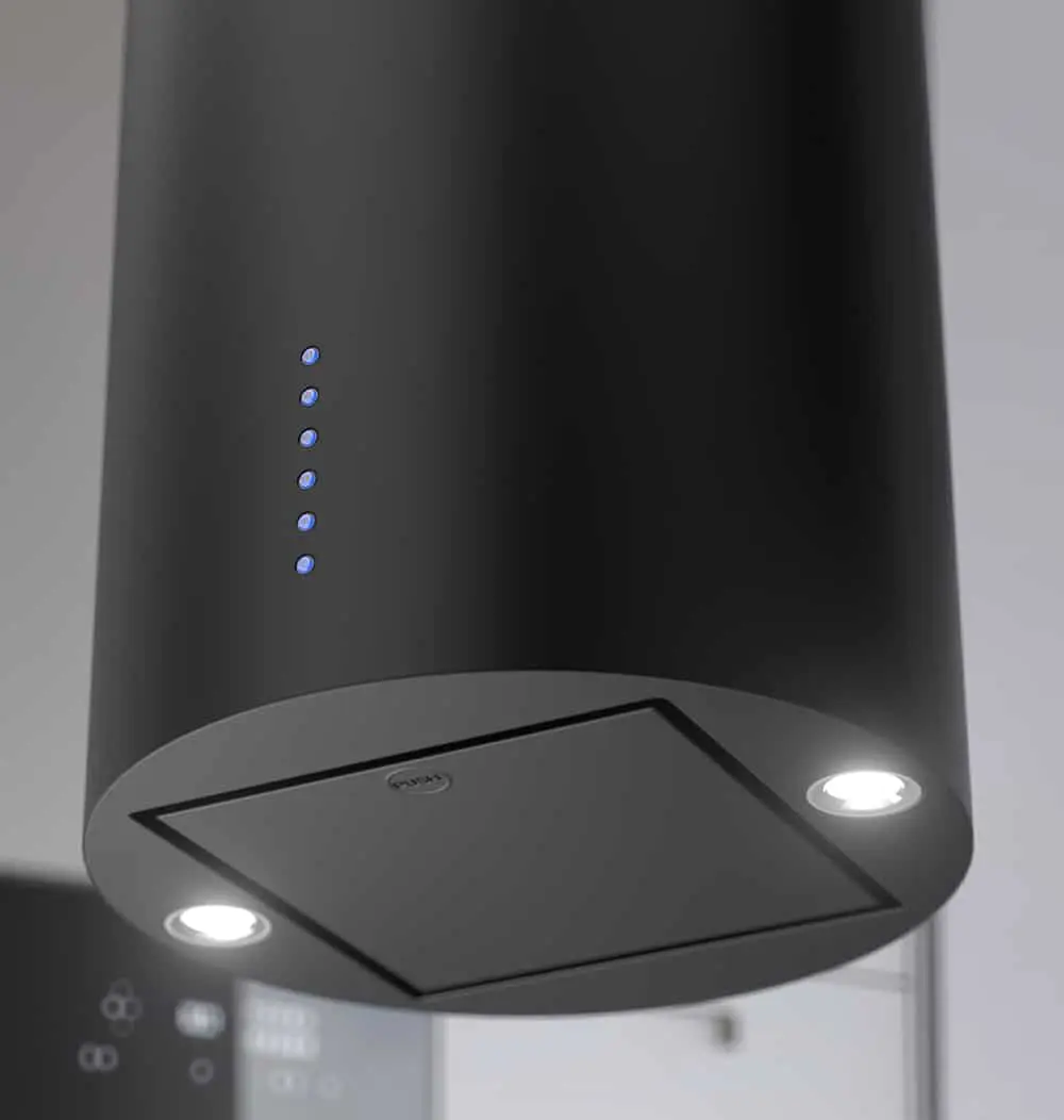 600/395 CFM Designer Cylinder Island Black view 3