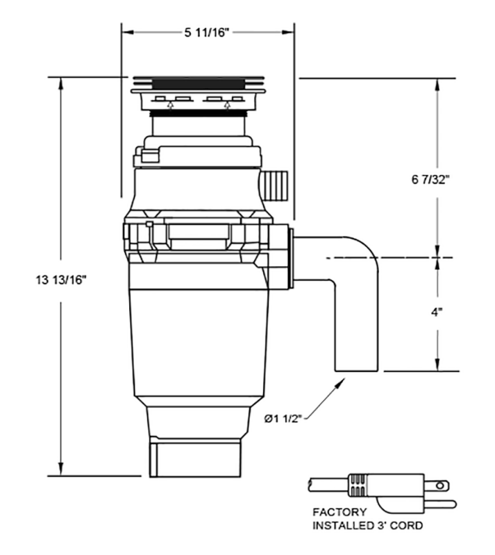 1/2 HP Waste Disposal with Twist Lock Mount view 3
