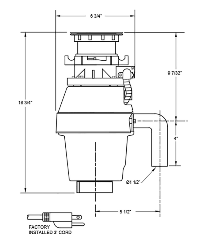 1/2 HP Waste Disposal with Twist Lock Mount XOD12HPBF