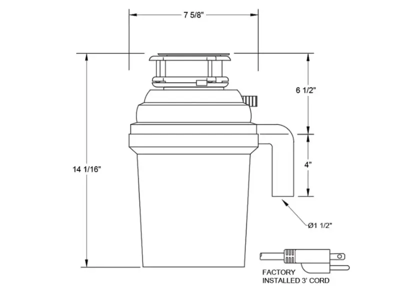 1 HP Waste Disposal with 3 Bolt Mount view 3