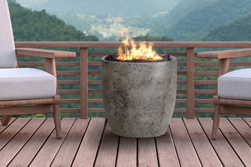 Fire pot 24" Natural gas fired GFRC Limestone XOFPOT24LS