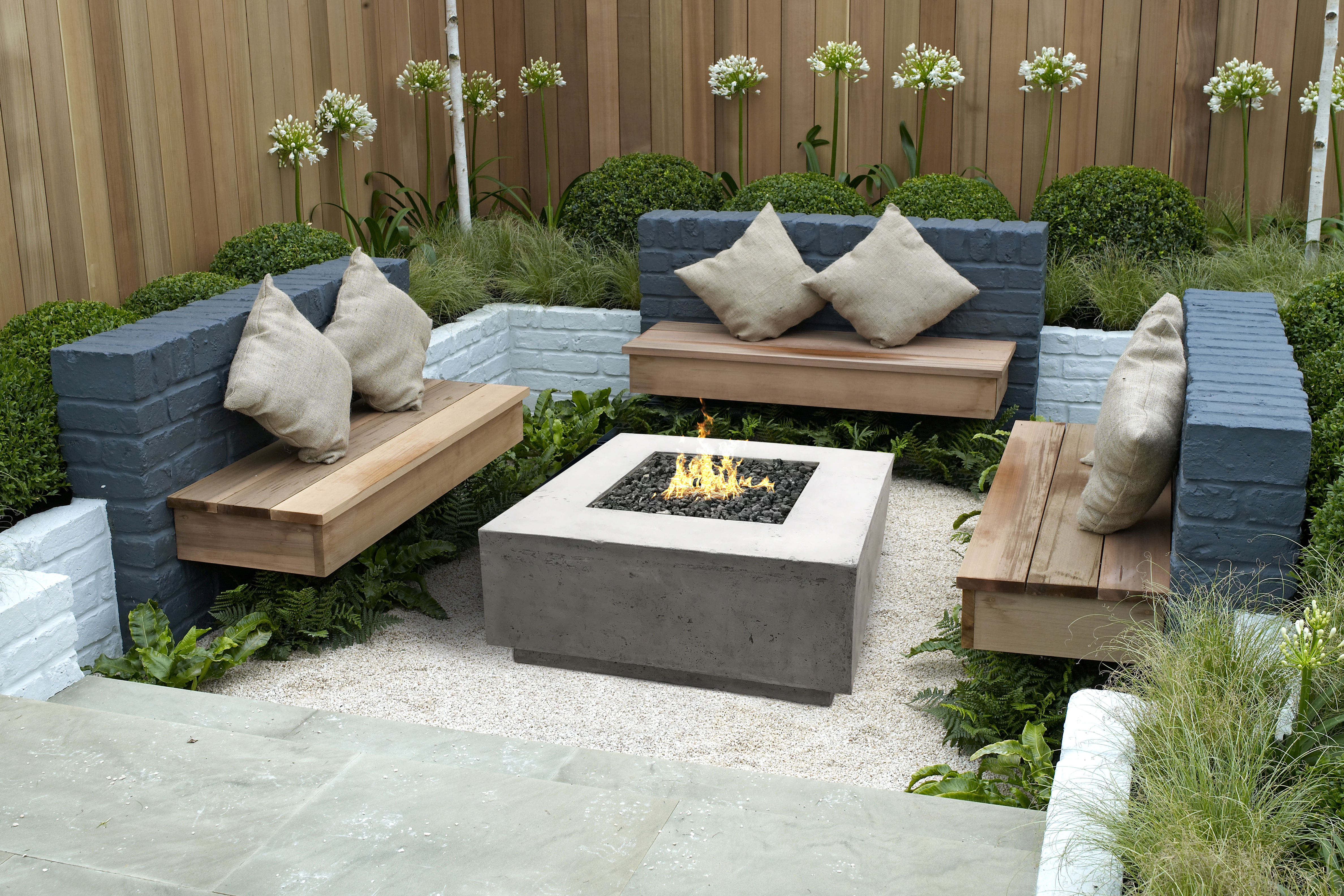 Fire square table 36" x 36" Natural gas fired GFRC XOFSQR3636GR