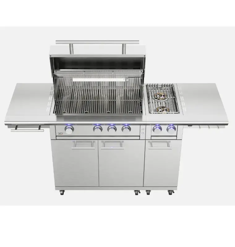 Cart with side burner (add to grill cart/ships with conversion kit) XOGCARTSBXLT
