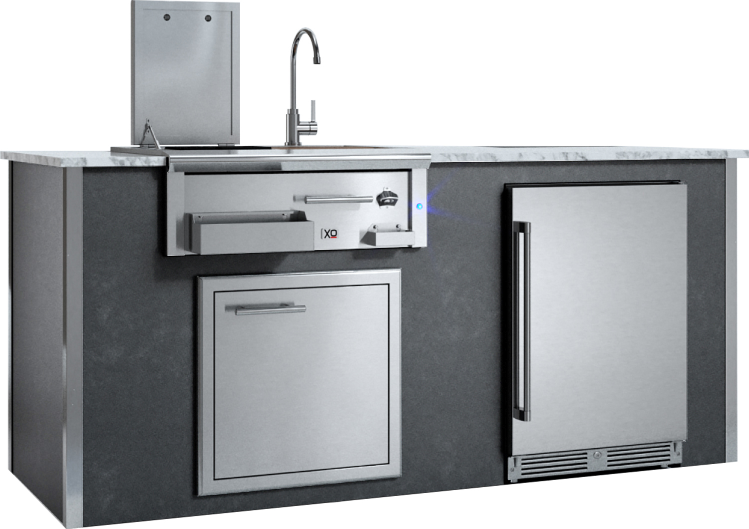 Factory Assembled, Appliance Ready Designer Island XOGOKBARV1GR