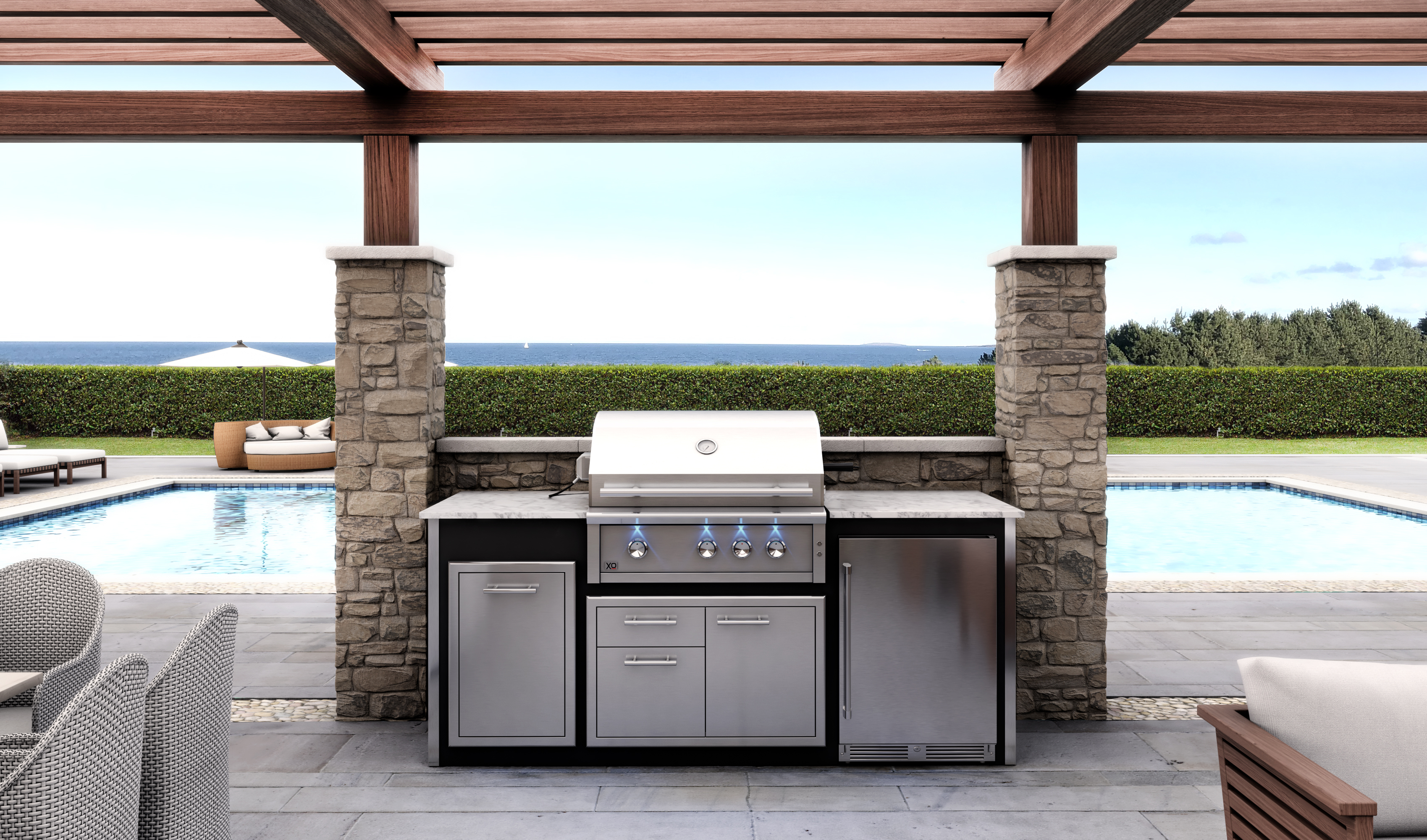 30" Grill 2 Burner with Rotiss Burner NG view 3