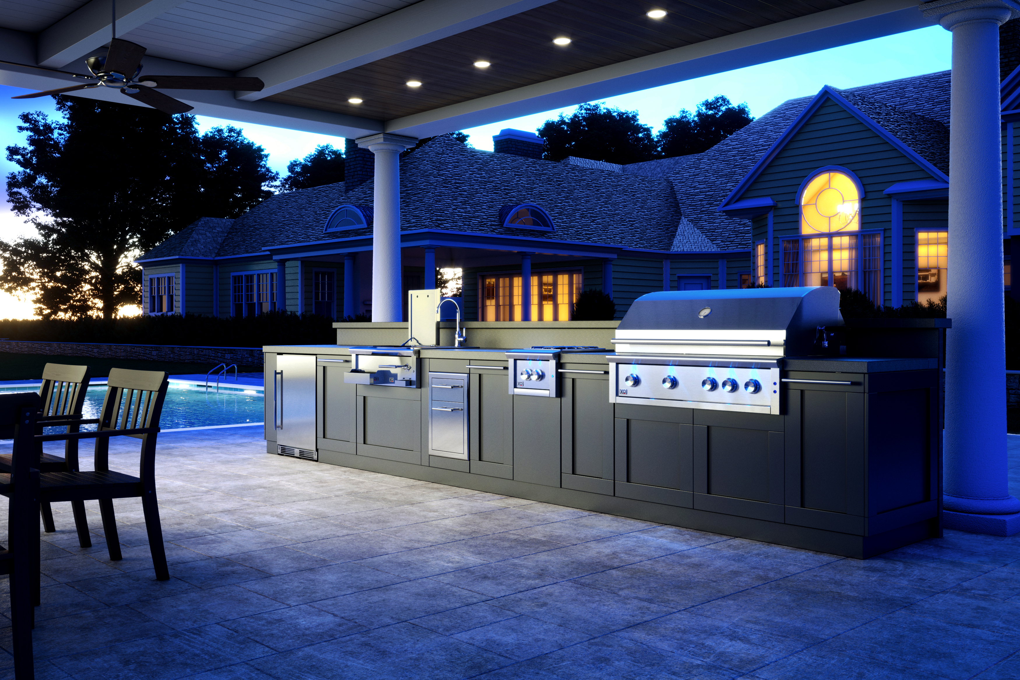 42" Grill 4 Burner with Rotiss Burner LP XOGRILL42L