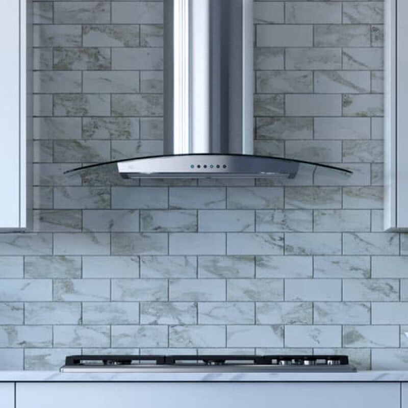 36" CCC 600/395 CFM Wall Chimney Hood Stainless/Glass XOM36GC