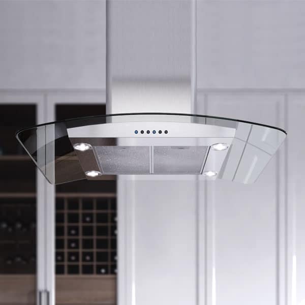 36" CCC 600/395 CFM Island Hood Stainless/Glass view 3