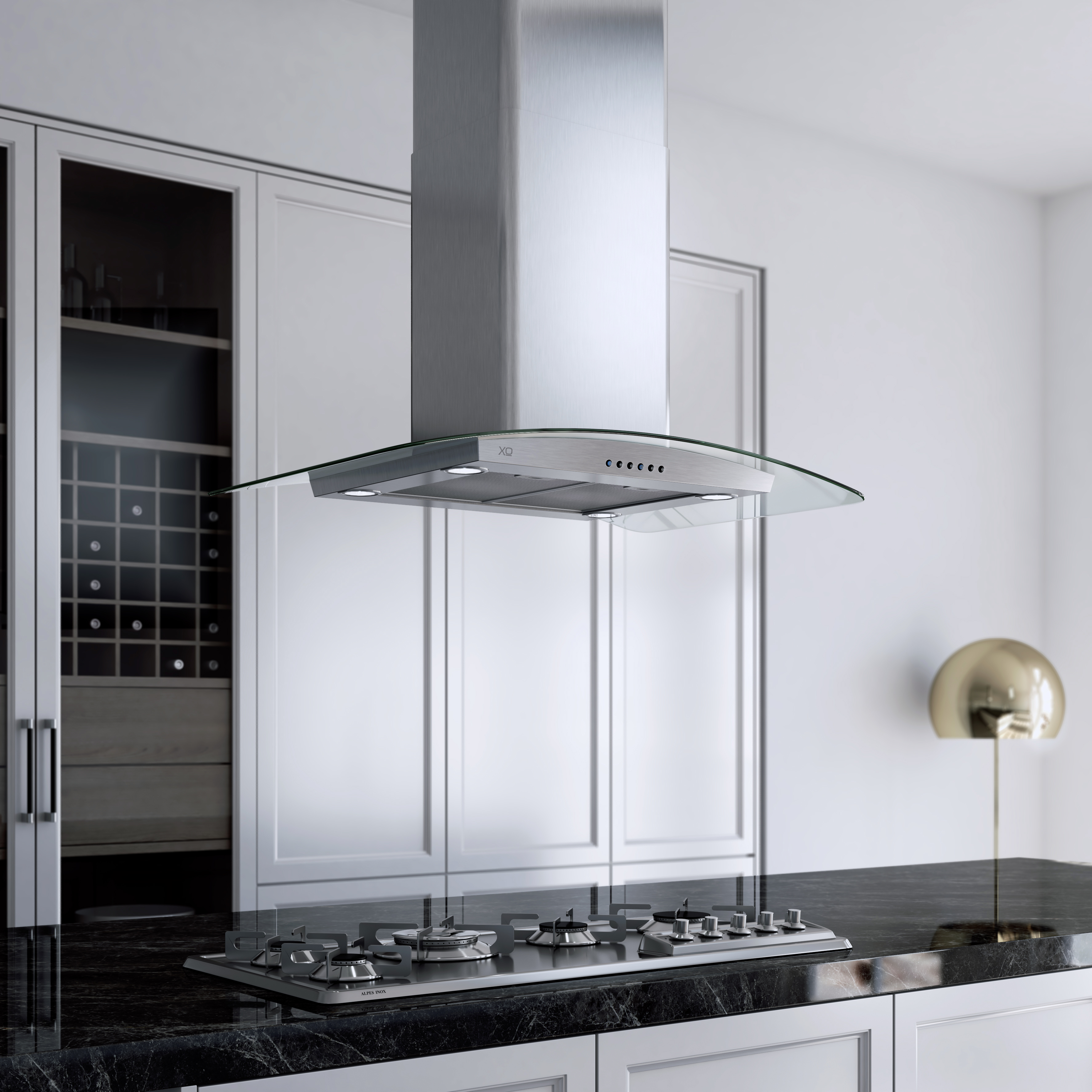 36" CCC 600/395 CFM Island Hood Stainless/Glass view 7
