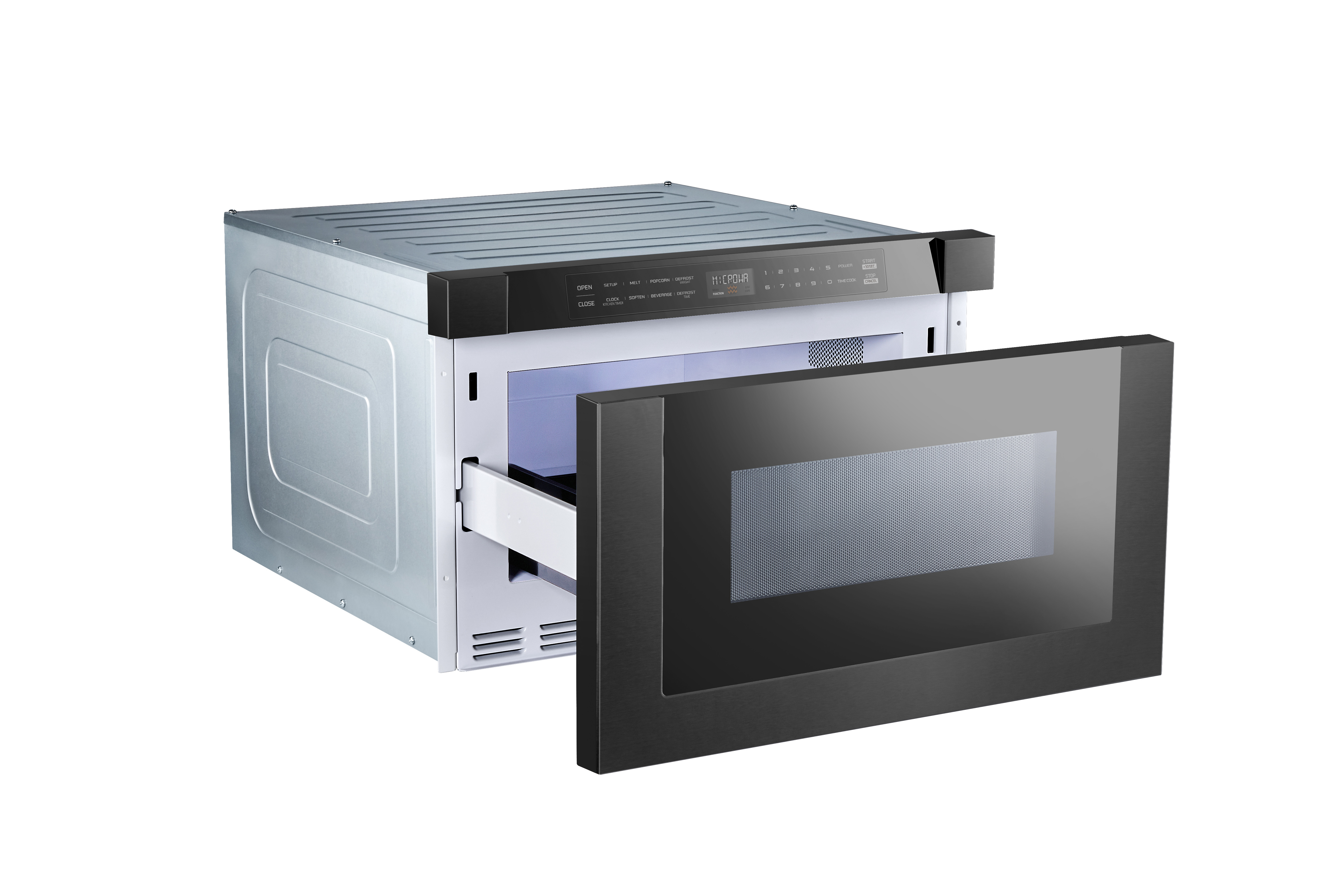 24" Built-In Microwave Drawer - Black Glass & Black Stainless view 3