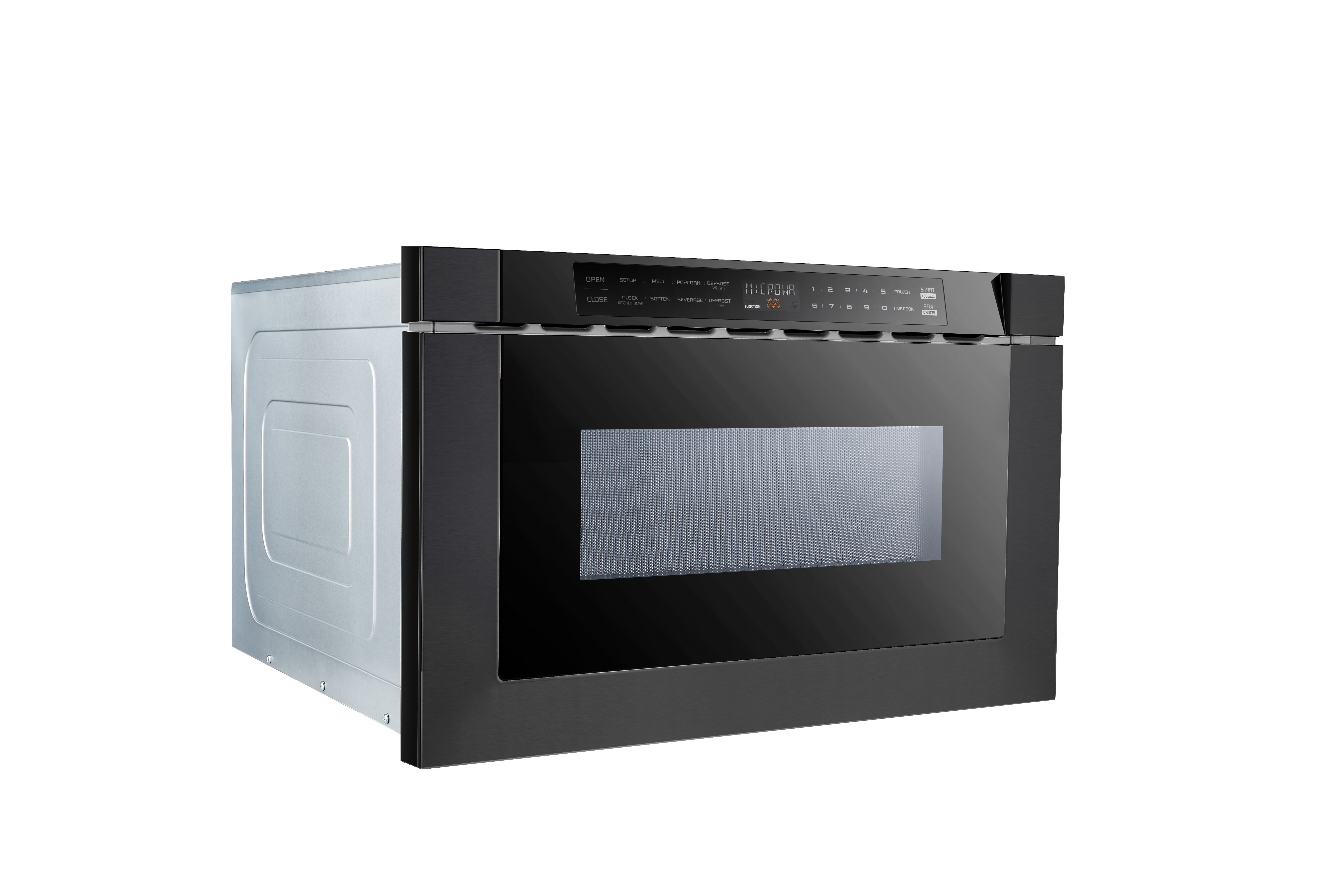 24" Built-In Microwave Drawer - Black Glass & Black Stainless view 4