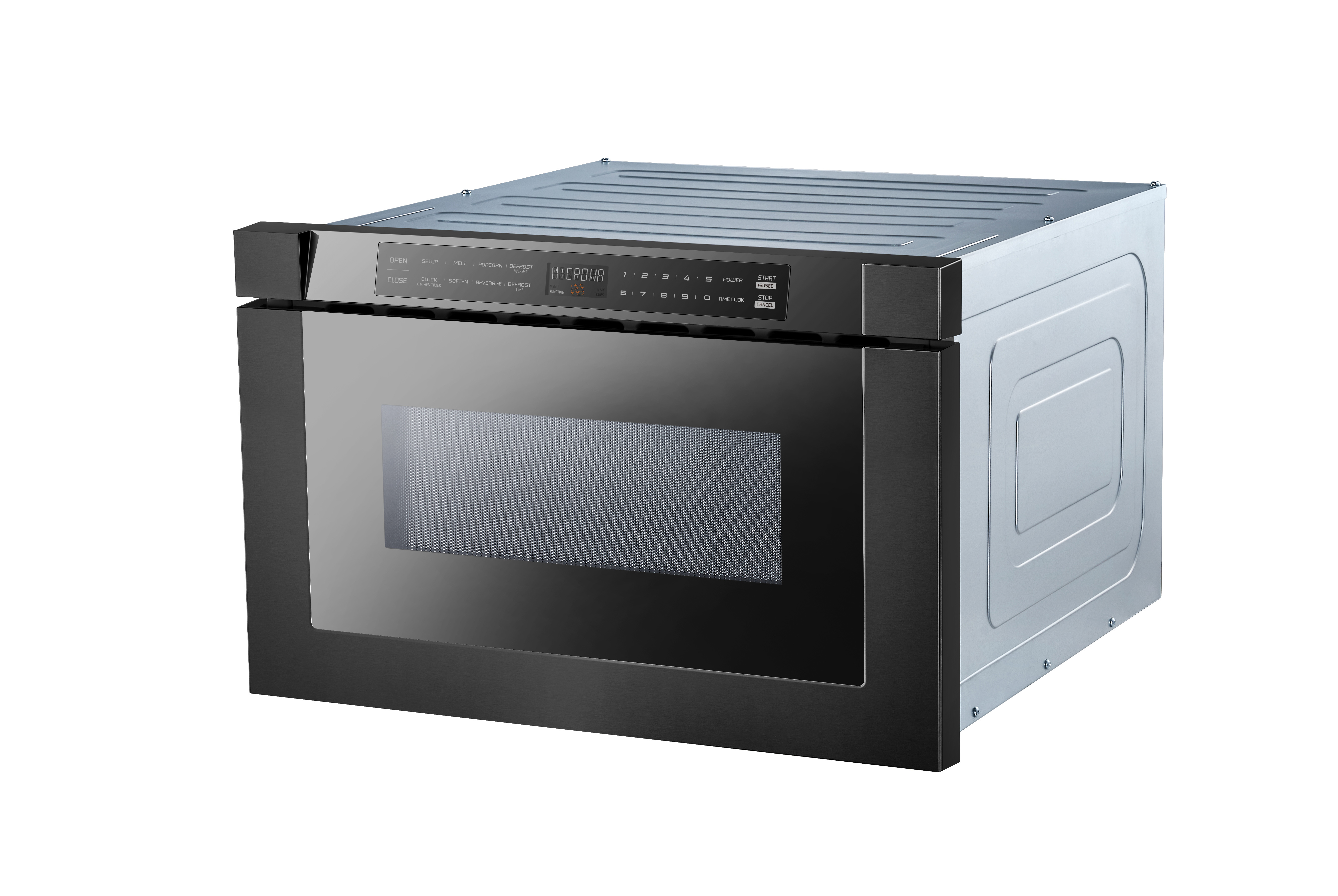24" Built-In Microwave Drawer - Black Glass & Black Stainless view 5