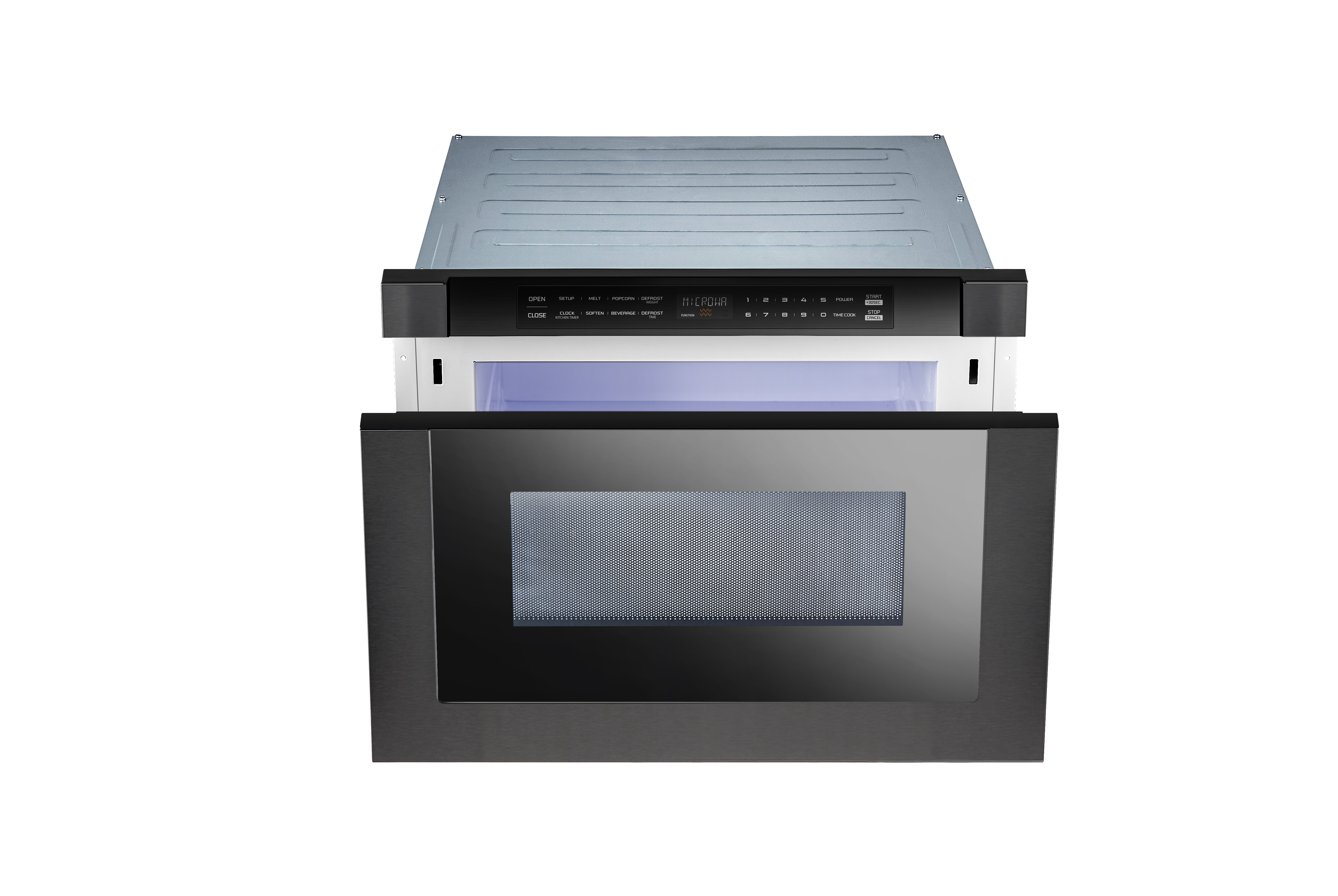 24" Built-In Microwave Drawer - Black Glass & Black Stainless view 6