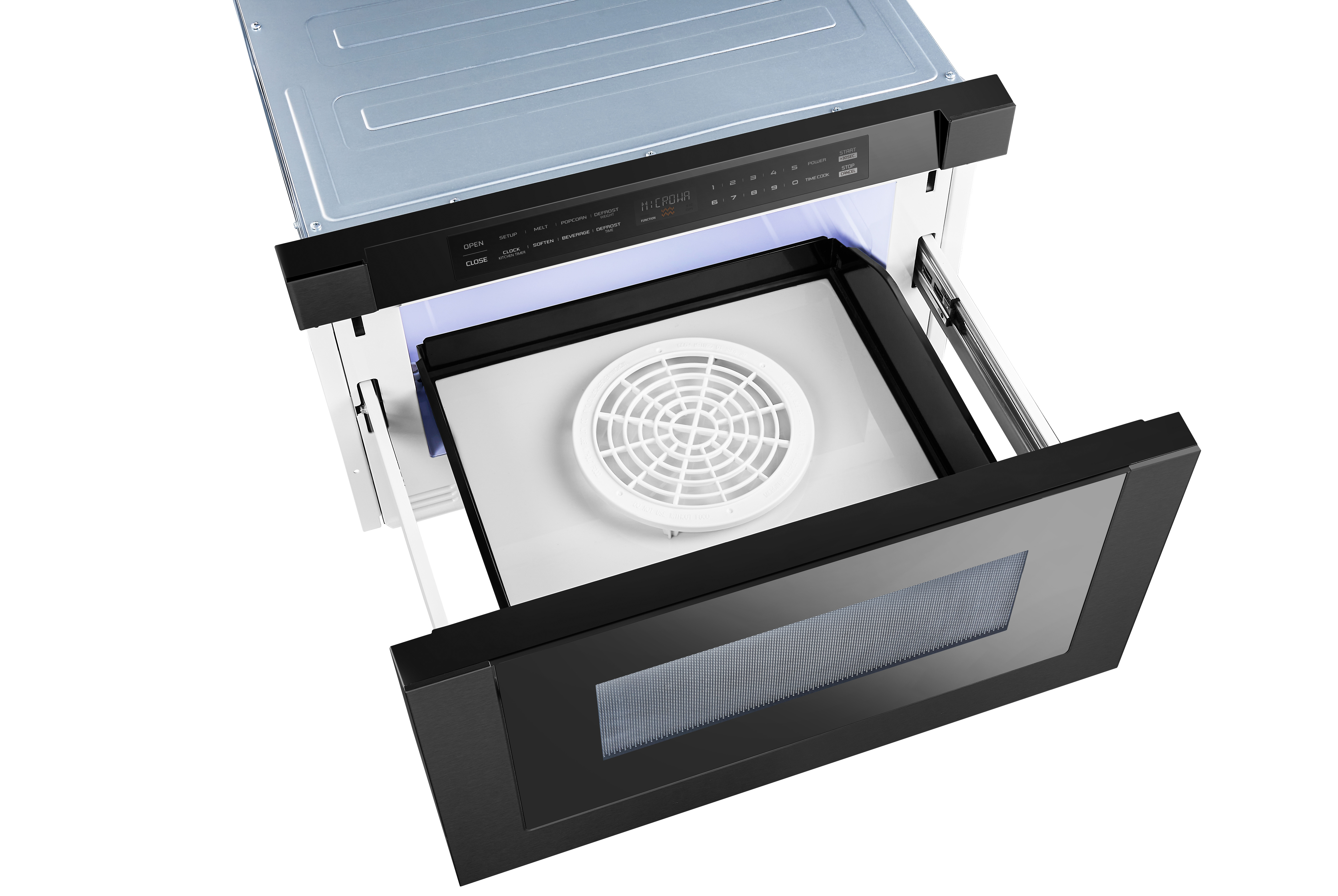 24" Built-In Microwave Drawer - Black Glass & Black Stainless view 7