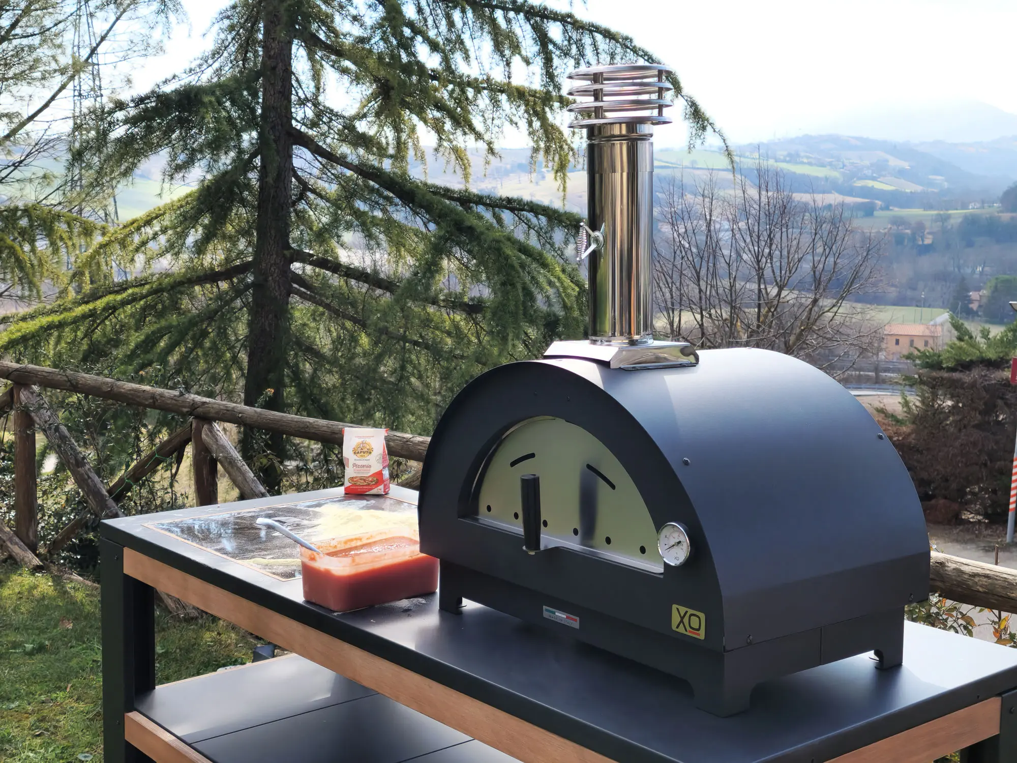 Tabletop 24" x 16" Wood-Fired Oven in Carbona (Black) view 6