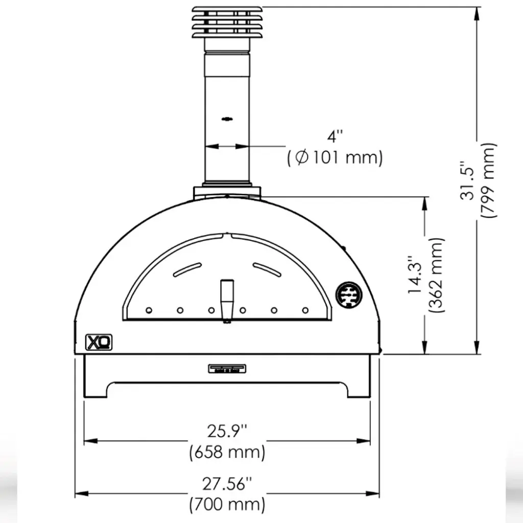 Tabletop 24" x 16" Wood-Fired Oven in Carbona (Black) view 12