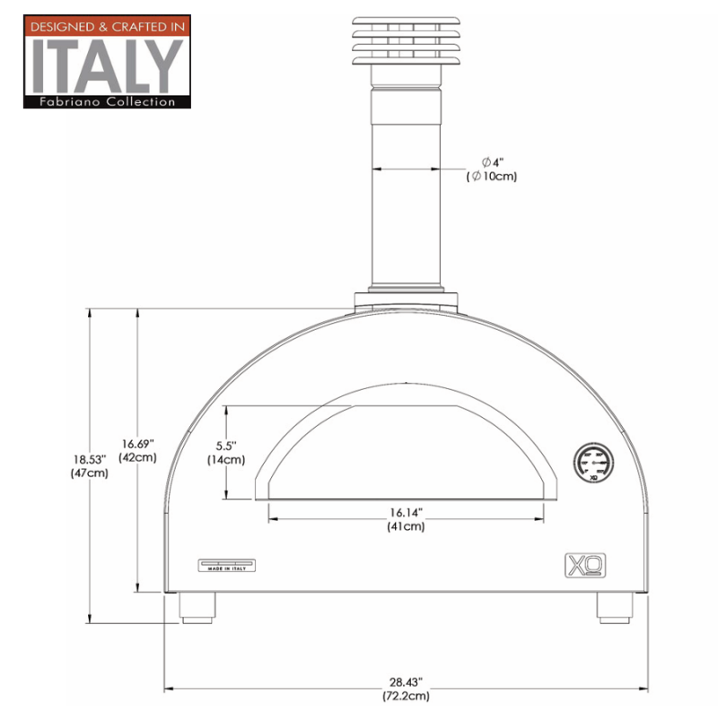 Countertop Wood-Fired Oven in Red XOPIZZA1WRO